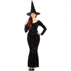 Disfraz Vestido Bruja De Magia Negra Clasico Dama